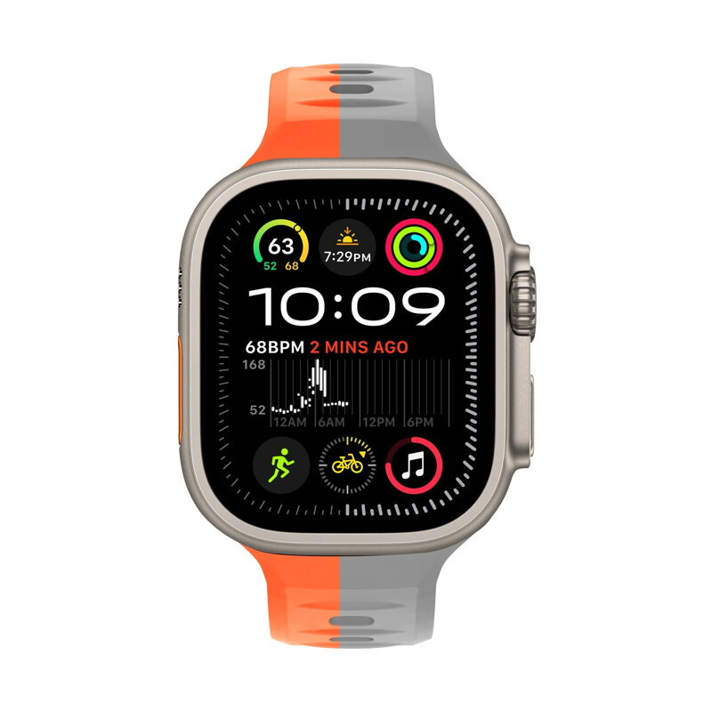 Curea Premium pentru Apple Watch Sport Portocaliu/Gri