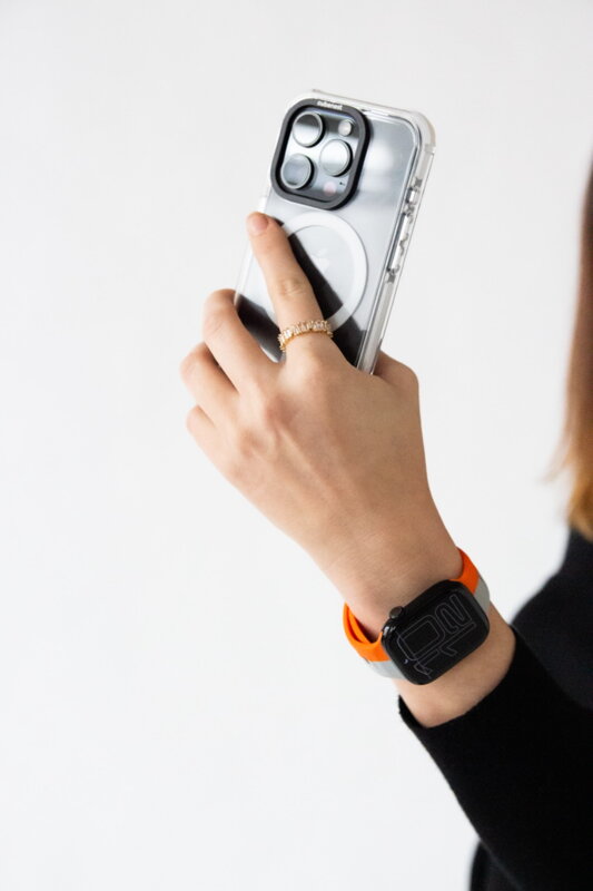 Curea Premium pentru Apple Watch Sport Portocaliu/Gri