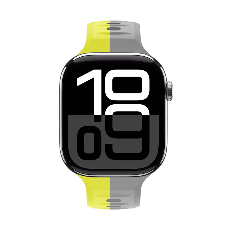 Curea Premium pentru Apple Watch Sport Galben/Gri