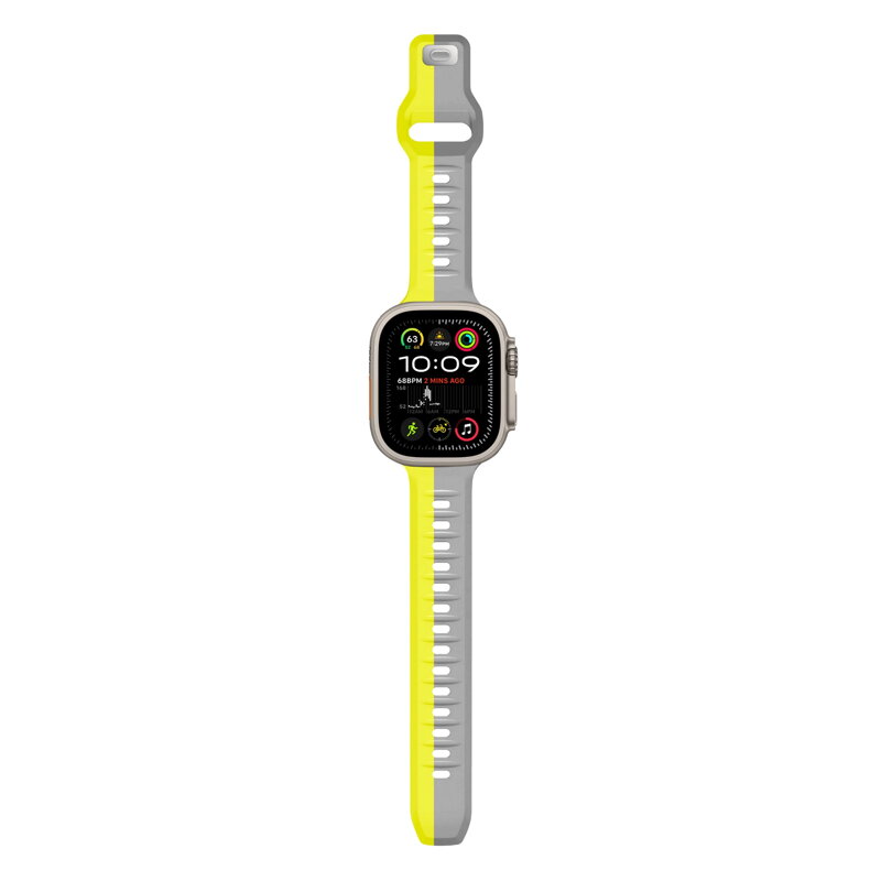 Curea Premium pentru Apple Watch Sport Galben/Gri
