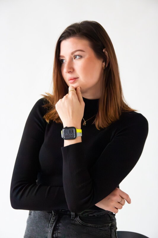 Curea Premium pentru Apple Watch Sport Galben/Gri