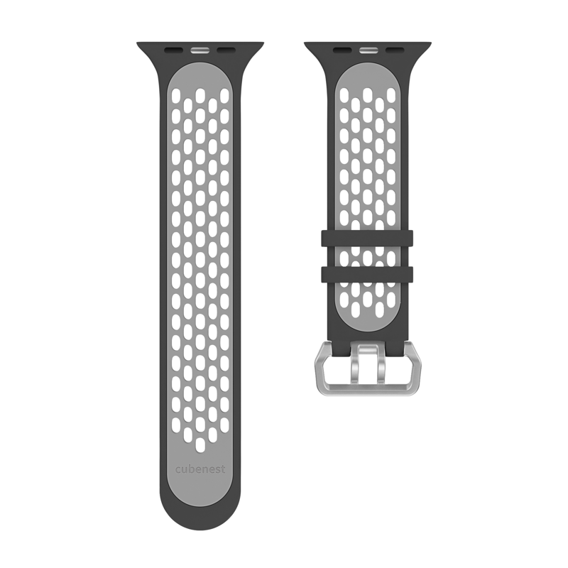 Curea Cubenest pentru Apple Watch Sport Negru/Gri