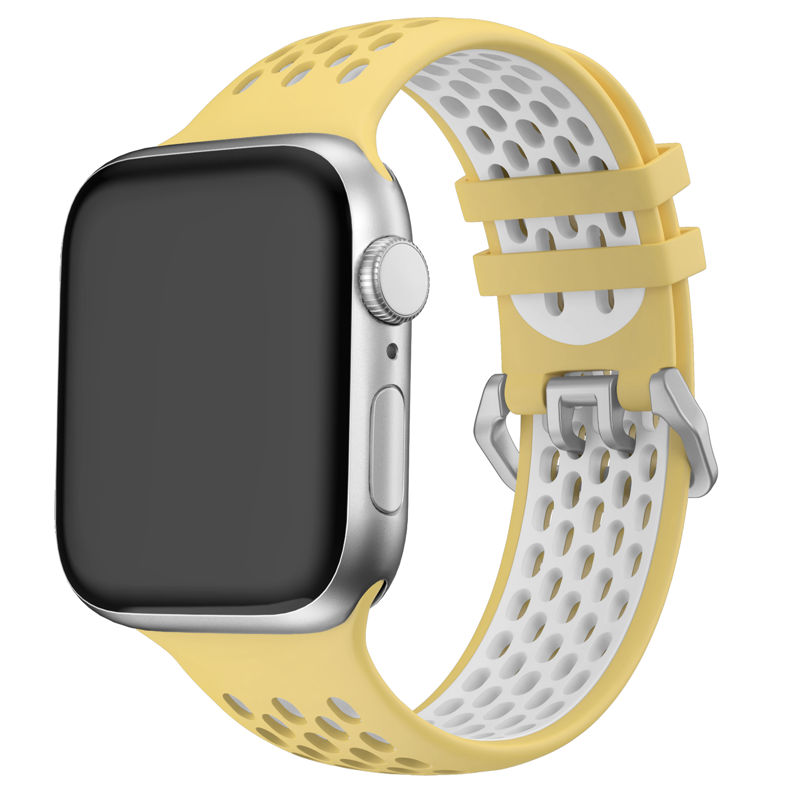 Curea Cubenest pentru Apple Watch Sport Galben/Alb