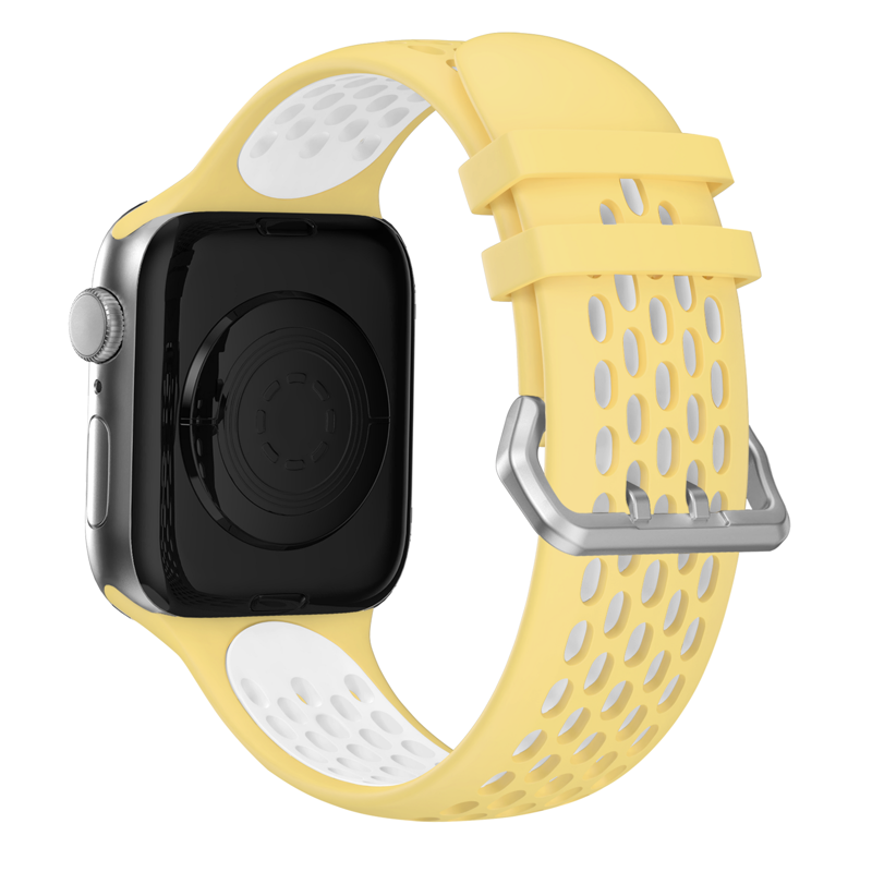 Curea Cubenest pentru Apple Watch Sport Galben/Alb