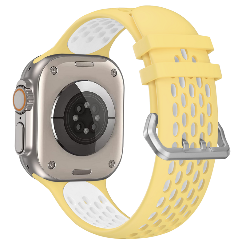 Curea Cubenest pentru Apple Watch Sport Galben/Alb