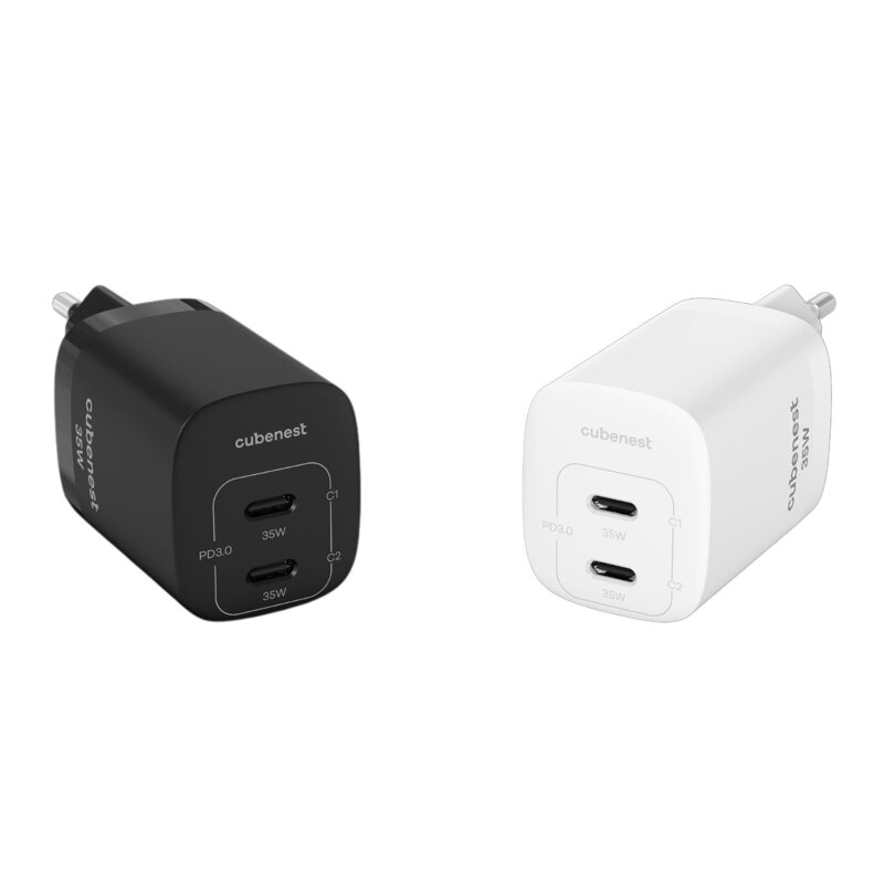 Cubenest GaN Încărcător rețea 35W S2D1 alb