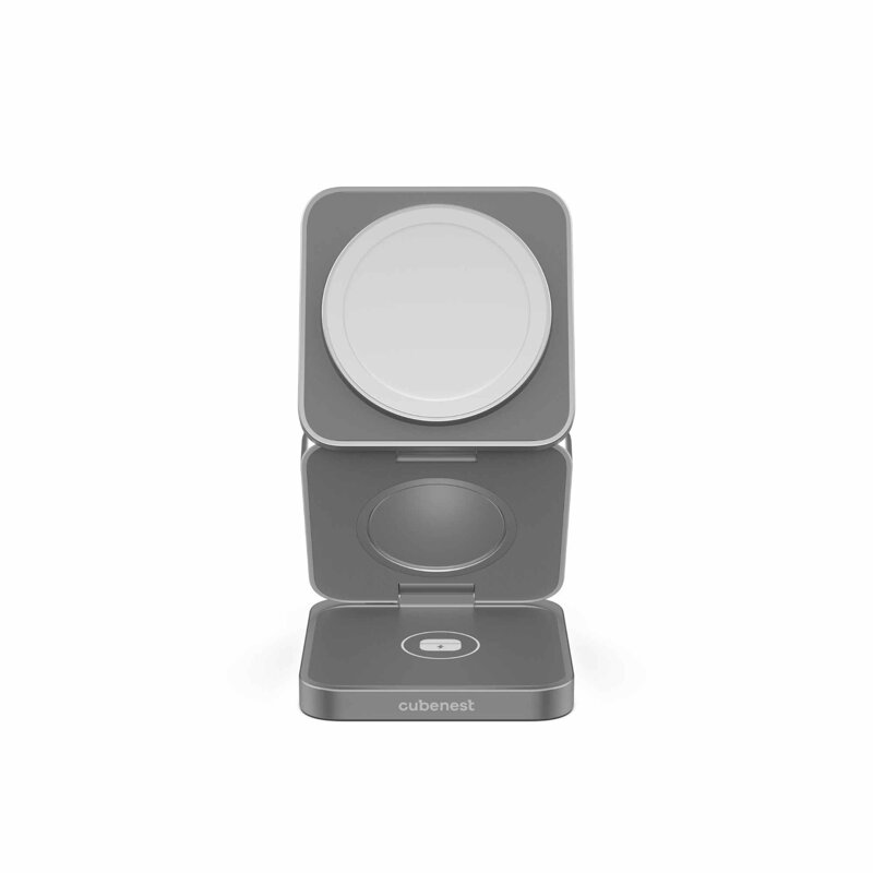 Cubenest Încărcător pliabil magnetic wireless 3 în 1 S312 Pro gri