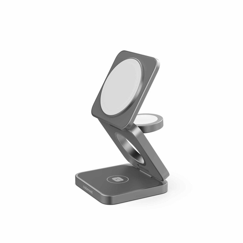 Cubenest Încărcător pliabil magnetic wireless 3 în 1 S312 Pro gri
