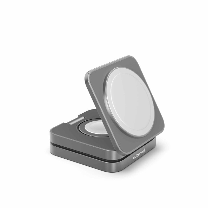 Cubenest Încărcător pliabil magnetic wireless 3 în 1 S312 Pro gri