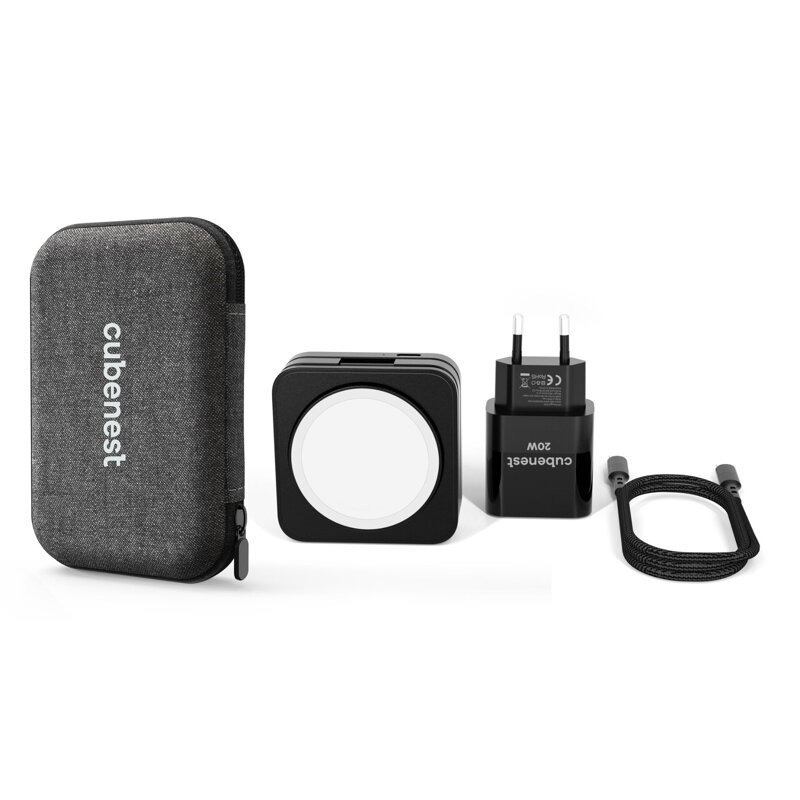 Cubenest Încărcător pliabil magnetic wireless 3 în 1 S312 Pro negru