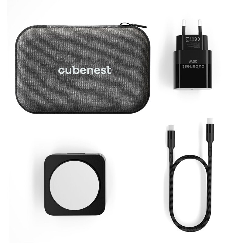 Cubenest Încărcător pliabil magnetic wireless 3 în 1 S312 Pro negru