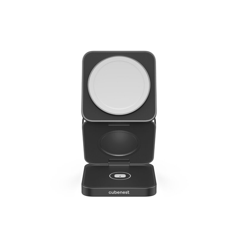 Cubenest Încărcător pliabil magnetic wireless 3 în 1 S312 Pro negru