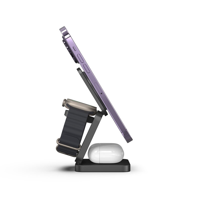 Cubenest Încărcător pliabil magnetic wireless 3 în 1 S312 Pro negru