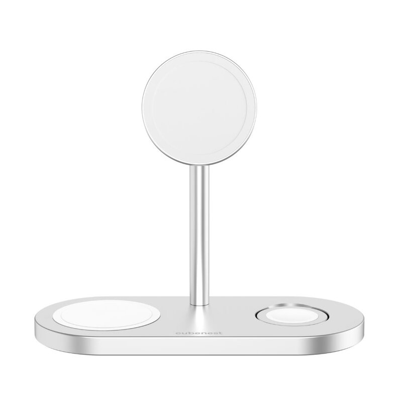 Cubenest Încărcător magnetic wireless 3 în1 S313 Pro argintiu