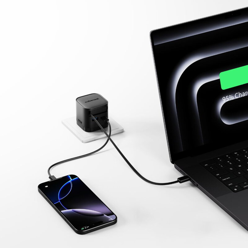 Cubenest Încărcător GaN cu cablu 65W S3D2