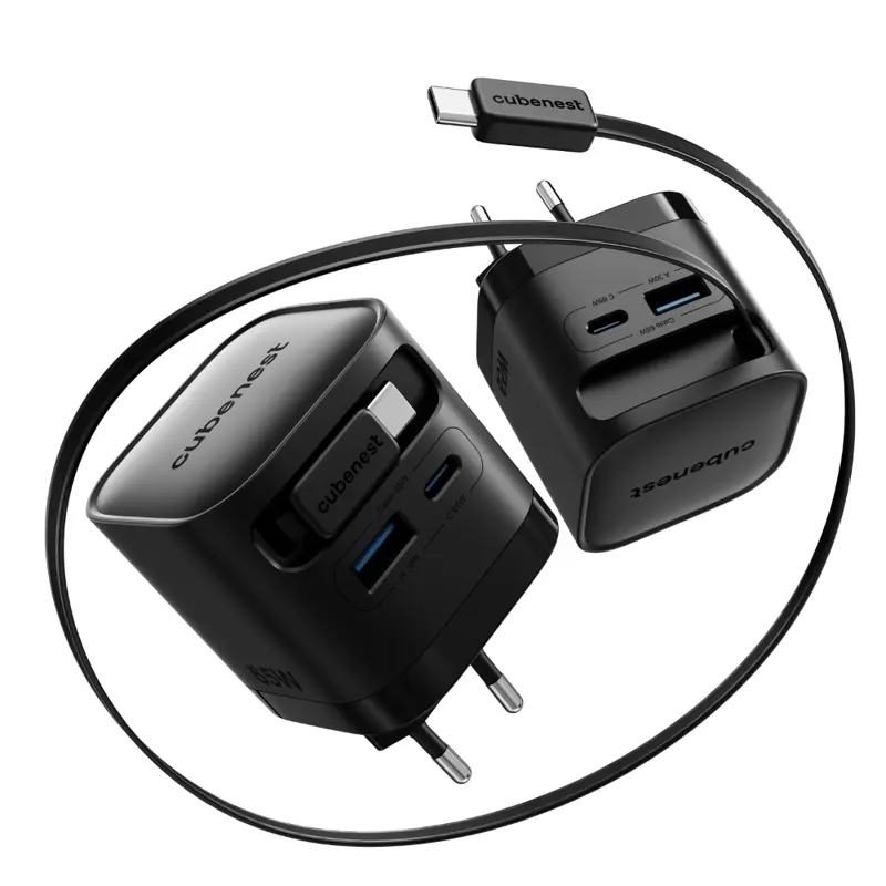 Cubenest Încărcător GaN cu cablu 65W S3D2