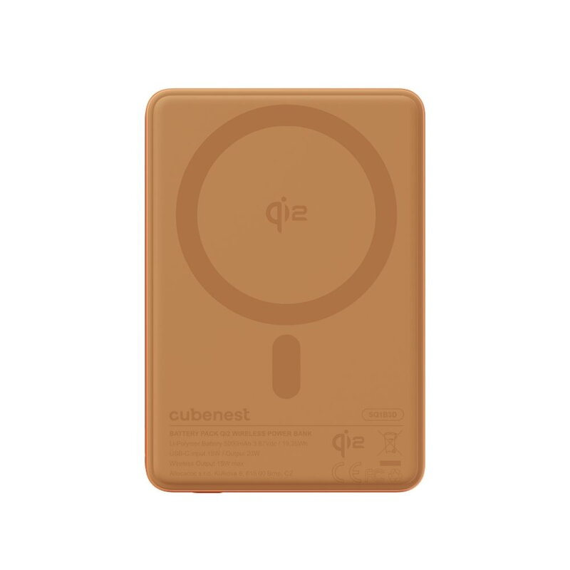 Cubenest Qi2 Baterie externă SlimDual 5000 mAh SQ1B3D portocaliu