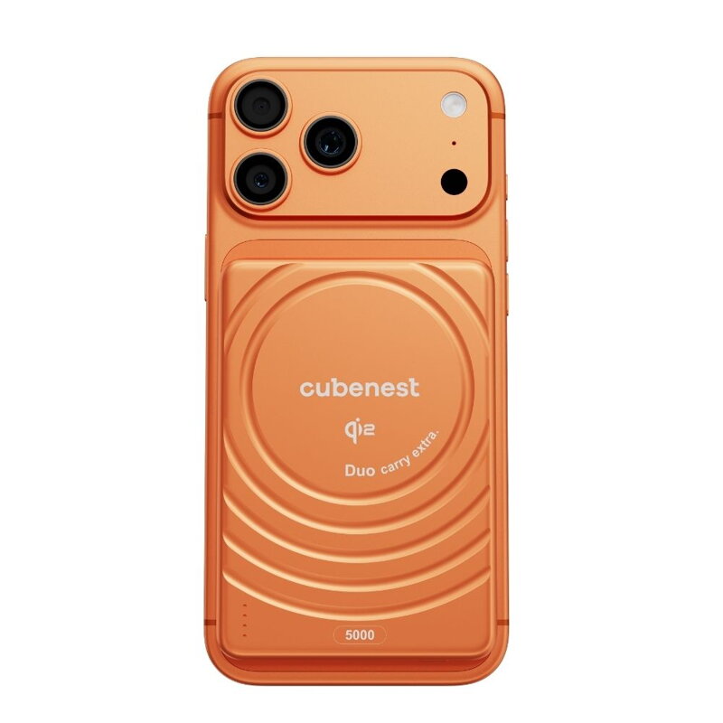 Cubenest Qi2 Baterie externă SlimDual 5000 mAh SQ1B3D portocaliu