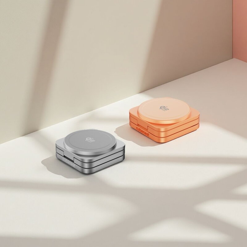Cubenest Qi2.2 Încărcător magnetic wireless pliabil 3 în 1 SQ312 Ultra portocaliu