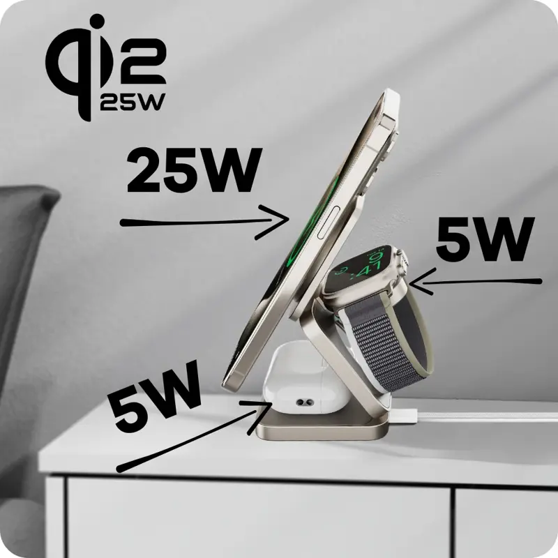 Qi2.2 Încărcător MagSafe pliabil 3 în 1 Qi2.2 Încărcător MagSafe pliabil 3 în 1