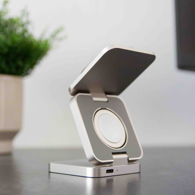 Cubenest Qi2.2 Încărcător pliabil magnetic wireless 3 în 1 SQ312 Pro titan