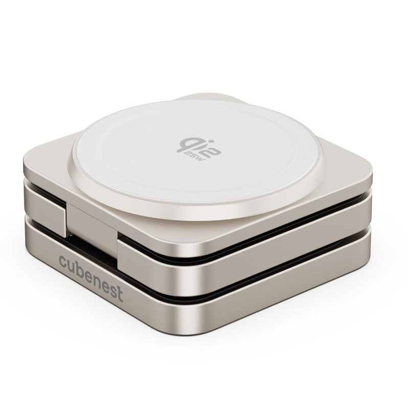 Cubenest Qi2.2 Încărcător pliabil magnetic wireless 3 în 1 SQ312 Pro titan