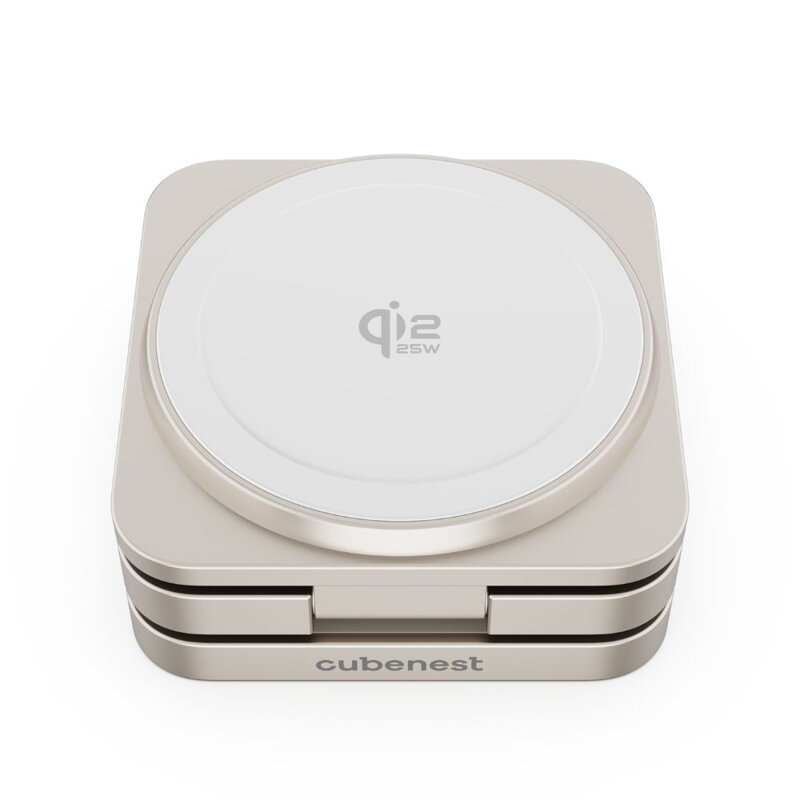 Cubenest Qi2.2 Încărcător pliabil magnetic wireless 3 în 1 SQ312 Pro titan