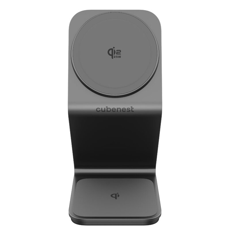 Cubenest Qi2.2 Încărcător magnetic wireless 3 în 1 SQ314 gri