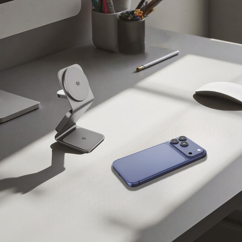 Cubenest Qi2.2 Încărcător magnetic wireless 3 în 1 SQ314 gri