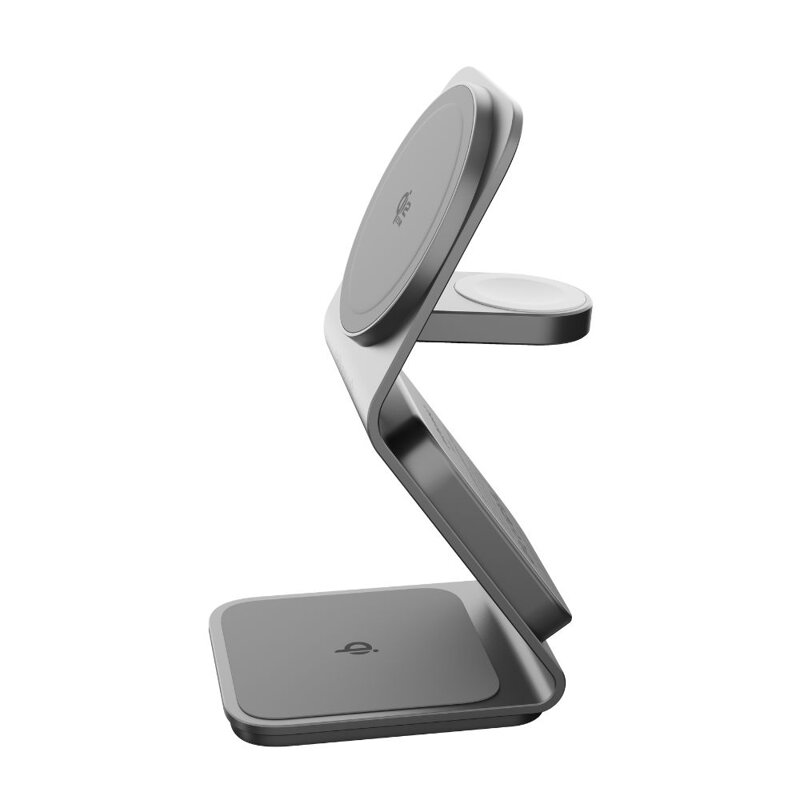 Cubenest Qi2.2 Încărcător magnetic wireless 3 în 1 SQ314 gri