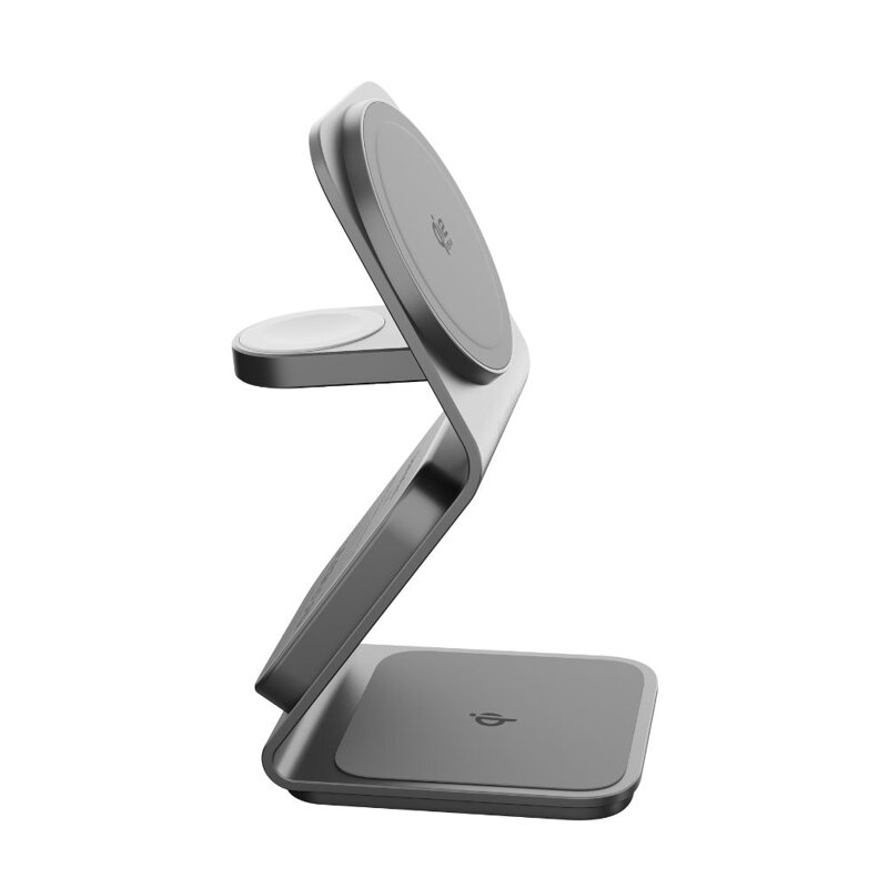 Cubenest Qi2.2 Încărcător magnetic wireless 3 în 1 SQ314 gri