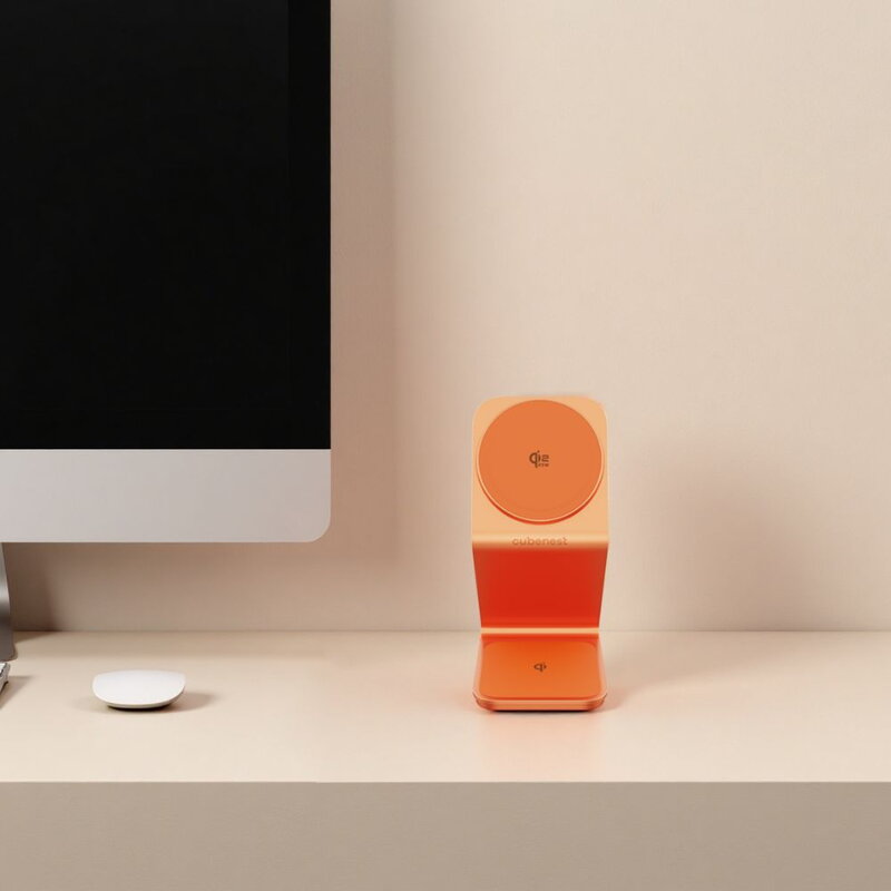 Cubenest Qi2.2 Încărcător magnetic wireless 3 în 1 SQ314 portocaliu