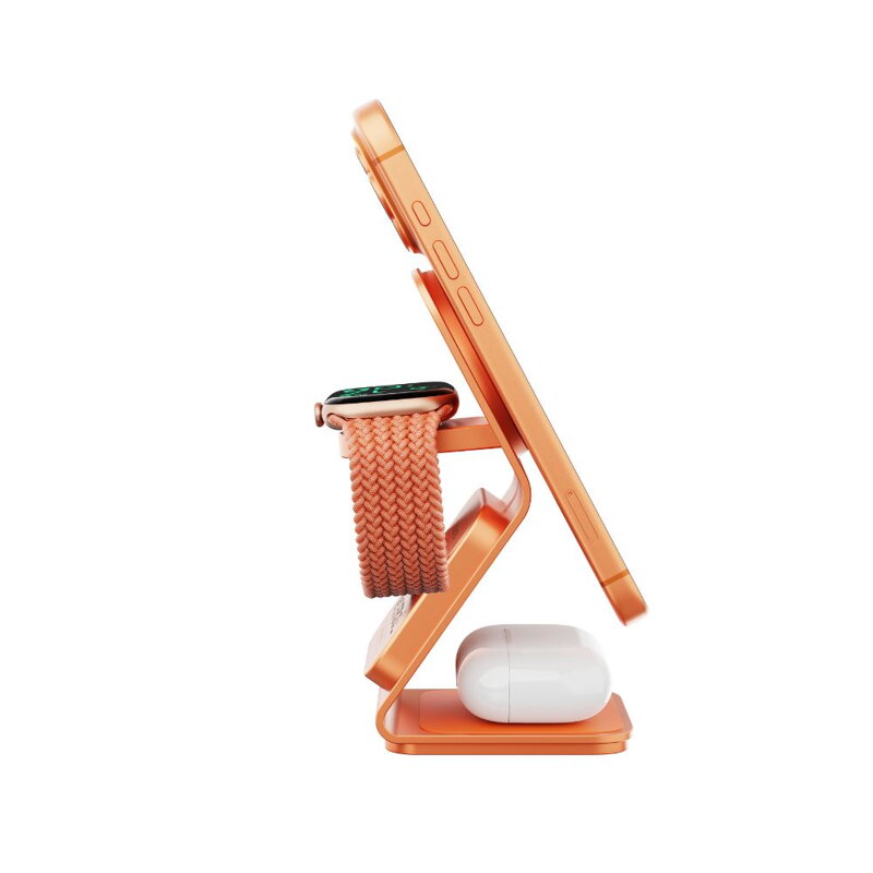 Cubenest Qi2.2 Încărcător magnetic wireless 3 în 1 SQ314 portocaliu