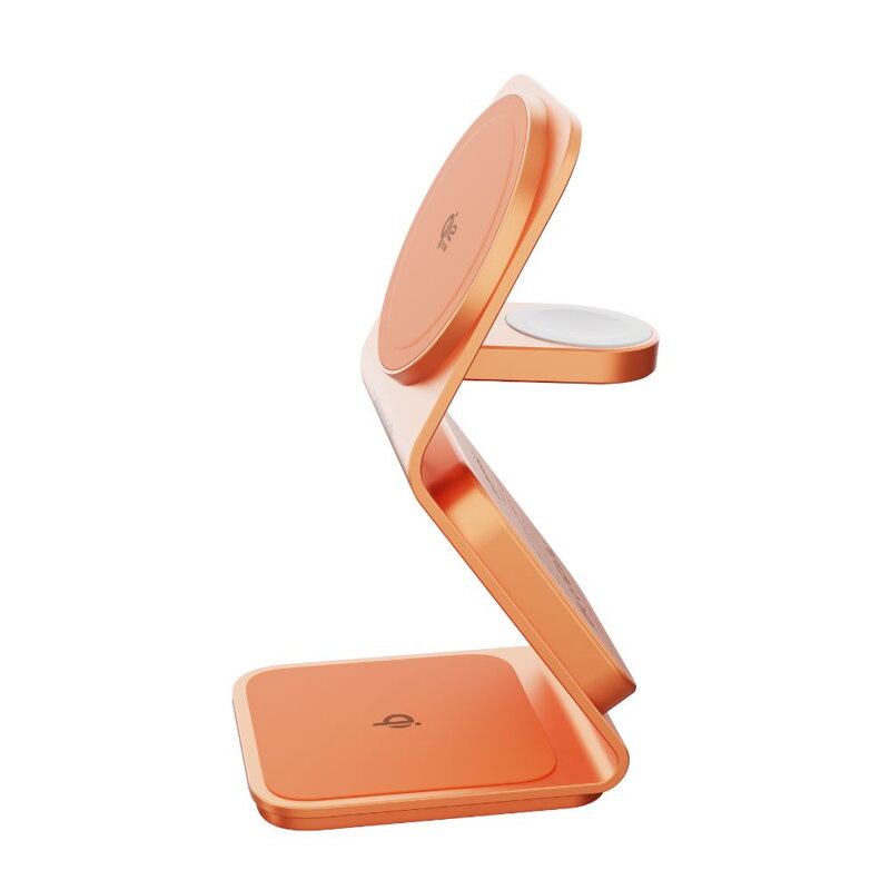 Cubenest Qi2.2 Încărcător magnetic wireless 3 în 1 SQ314 portocaliu