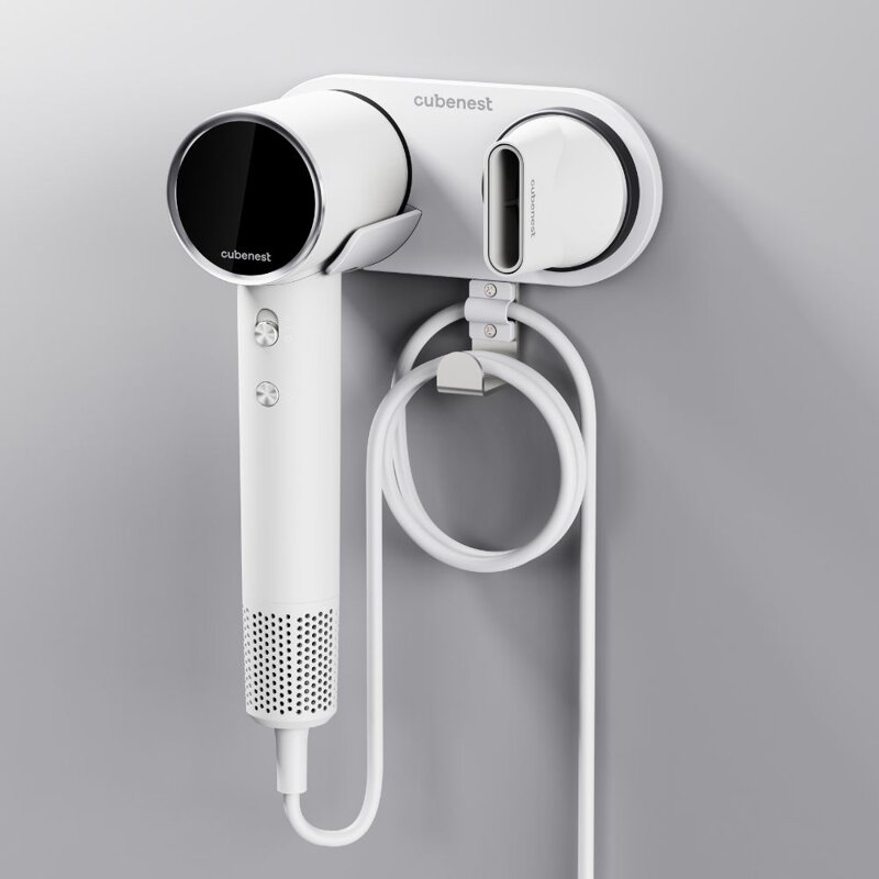 Cubenest Suport magnetic pentru uscător de păr SwiftDry SDHD01 alb