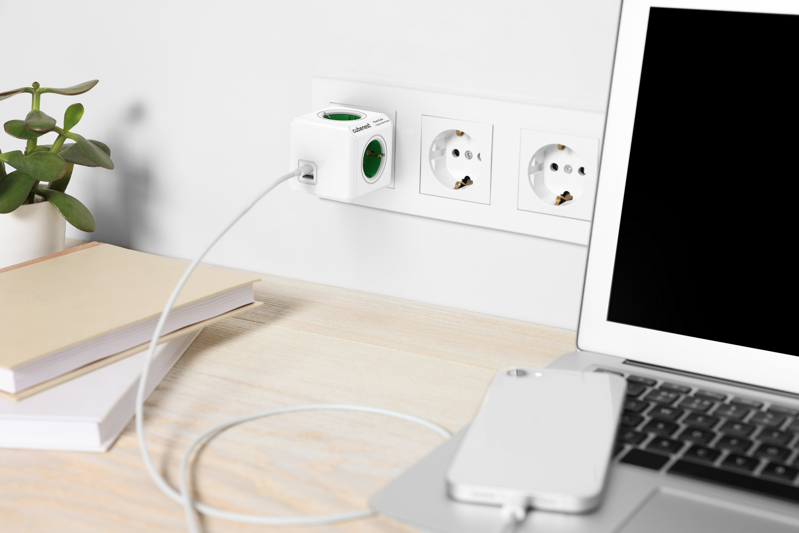 Cubenest PowerCube Original USB A+C PD 20 W 1,5 m verde