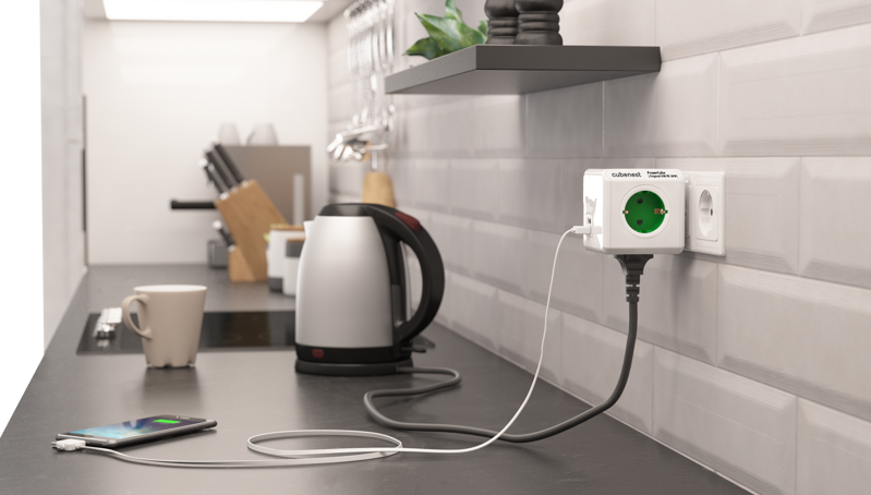 Cubenest PowerCube Original USB A+C PD 20 W 1,5 m verde