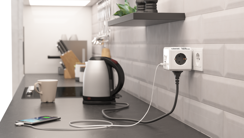 Cubenest PowerCube Original USB A+C PD 20 W 1,5 m gri