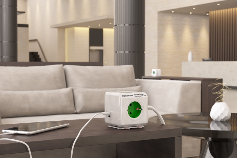 Cubenest PowerCube Extended USB A+C PD 20 W 1,5 m verde