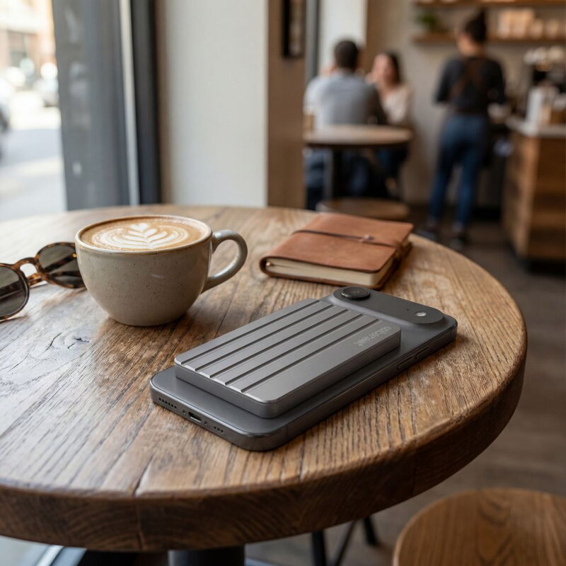Cubenest Magnetic Wallet din Aluminiu WT02 gri